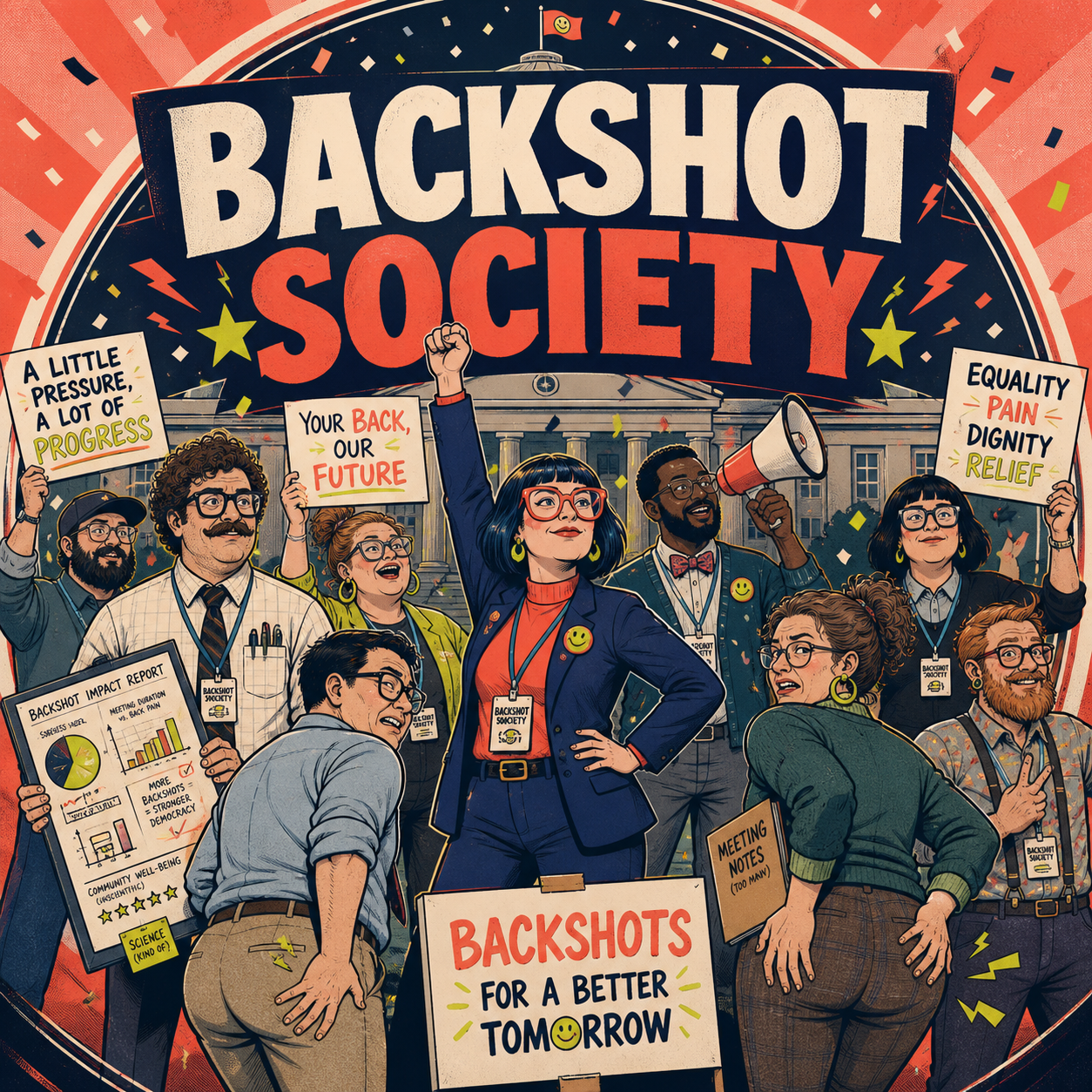 Illustrated Backshot Society rally poster